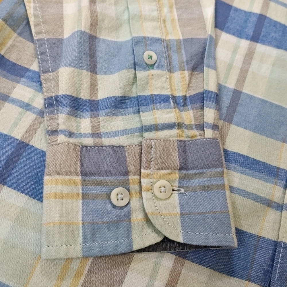 Tommy Bahama Flannel Shirt Men Small Blue Plaid Button Down Preppy Coastal - Picture 8 of 13
